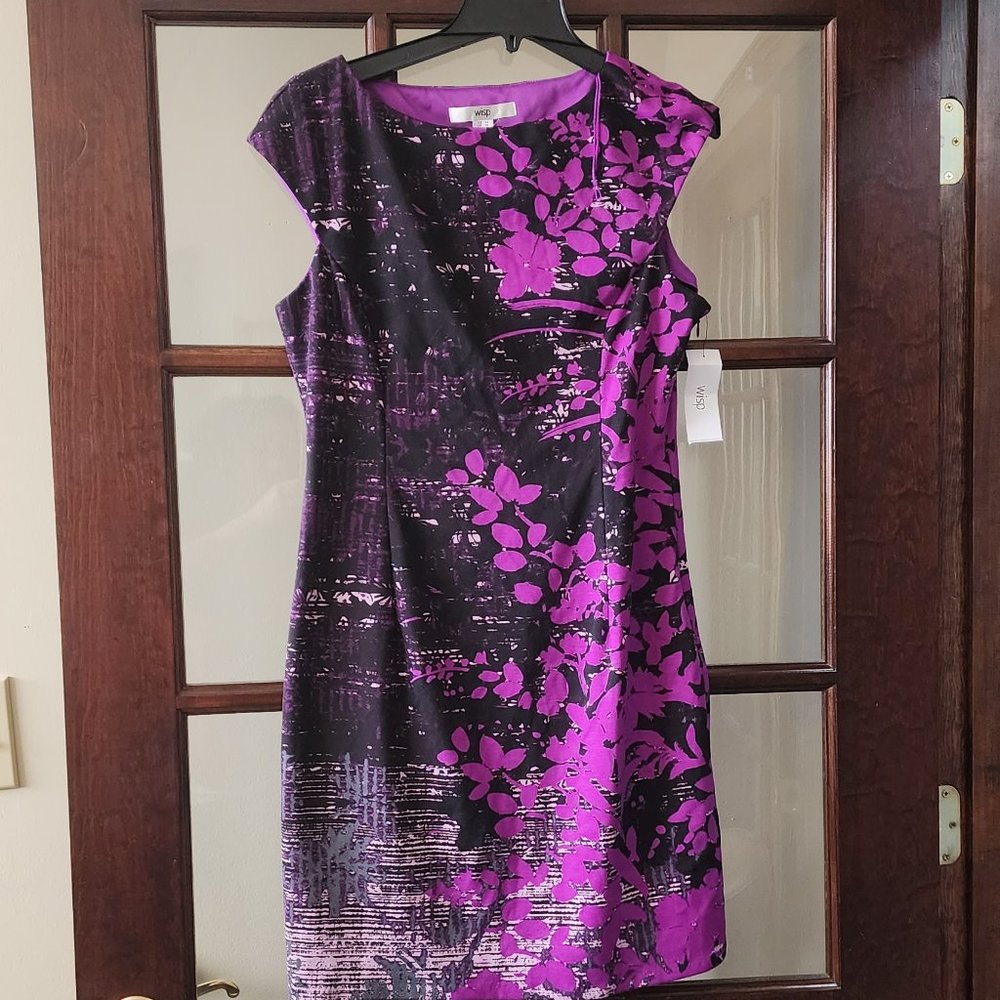 NWT Wisp Black & Purple Flower Print